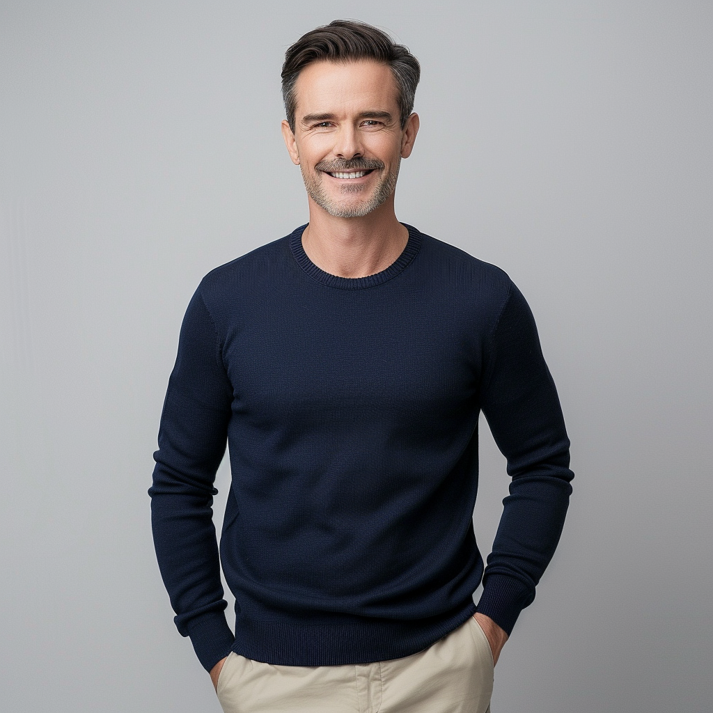 Alta Girocollo Sweater - Navy Trui